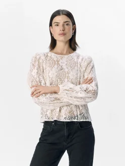 OBJECT Skjortor|Toppar*SPETSPRYDD TOPP White Sand