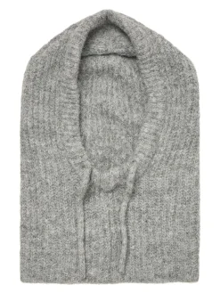 OBJECT Accessoarer*STICKAD BALACLAVA Light Grey Melange