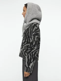 OBJECT Accessoarer*STICKAD BALACLAVA Light Grey Melange