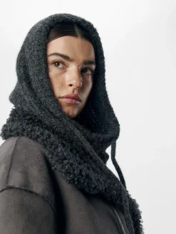 OBJECT Accessoarer*STICKAD BALACLAVA Dark Grey Melange