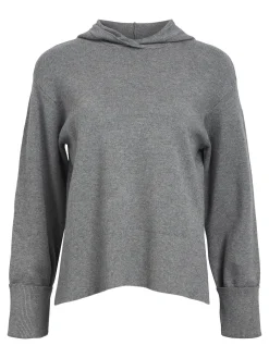 OBJECT Toppar|Stickat*STICKAD HOODIE Medium Grey Melange