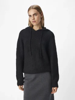 OBJECT Toppar|Stickat*STICKAD HOODIE Black