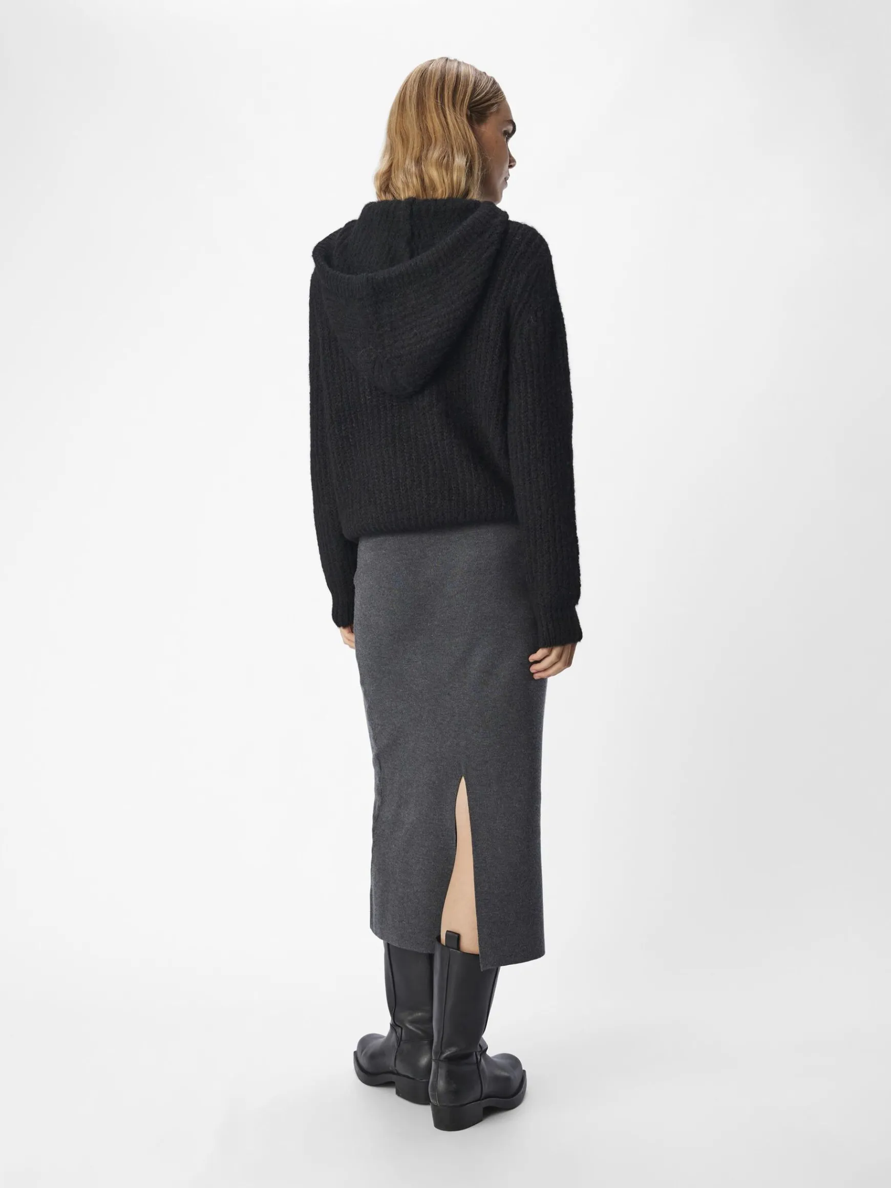 OBJECT Toppar|Stickat*STICKAD HOODIE Black