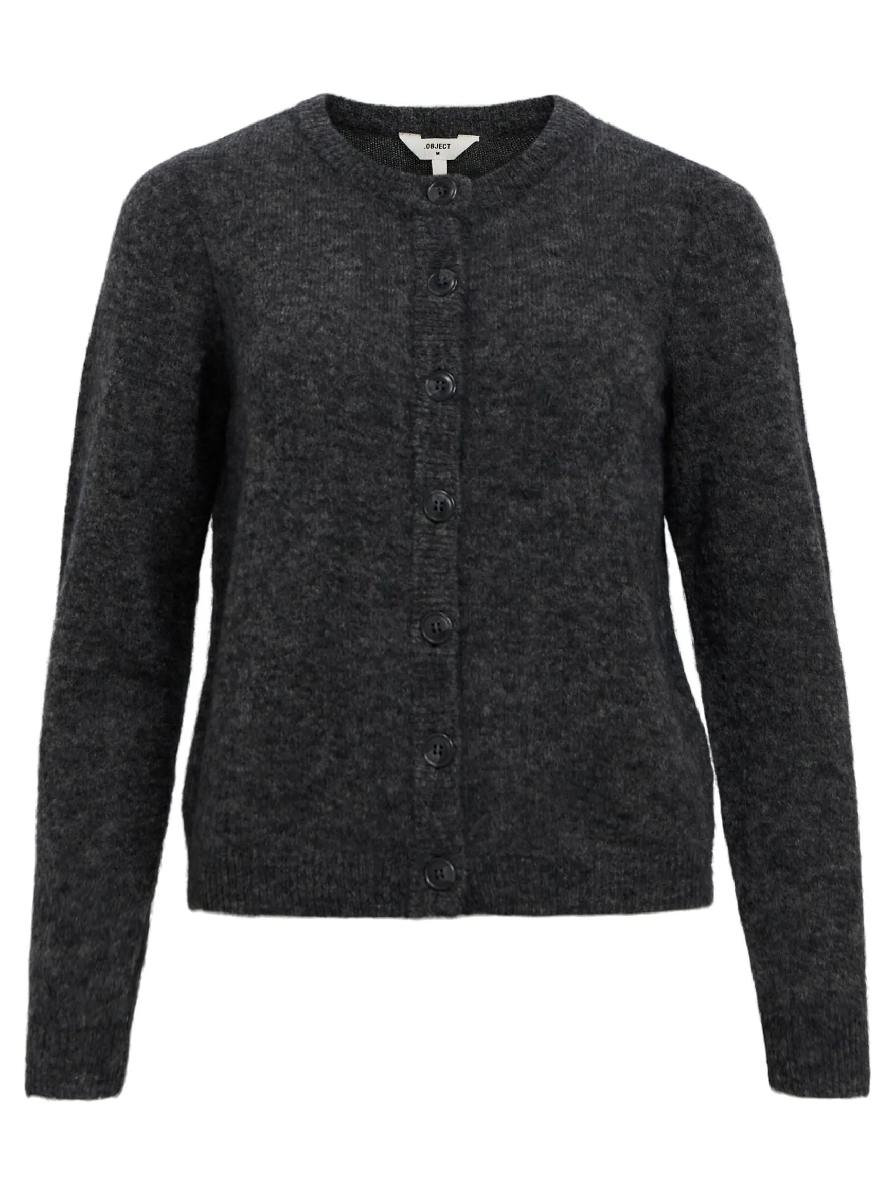OBJECT Basic|Cardigans*STICKAD KOFTA Dark Grey Melange