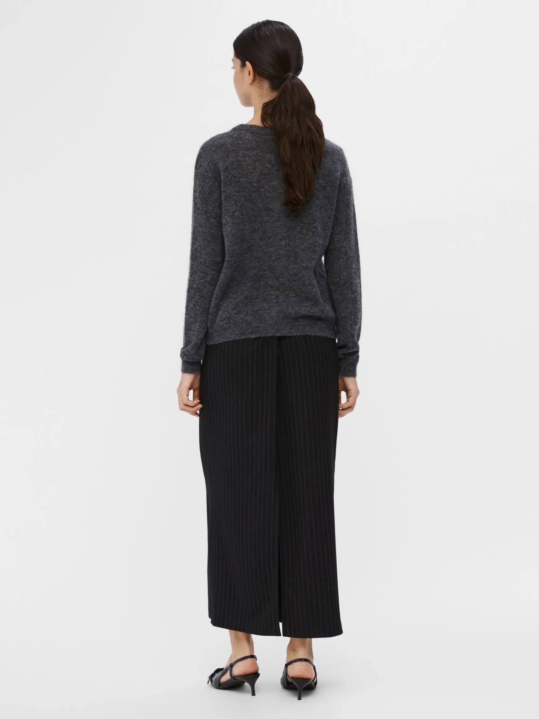 OBJECT Basic|Cardigans*STICKAD KOFTA Dark Grey Melange