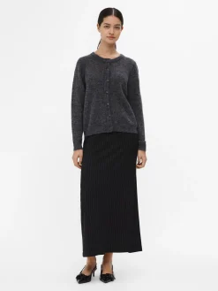 OBJECT Basic|Cardigans*STICKAD KOFTA Dark Grey Melange