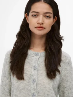 OBJECT Cardigans*STICKAD KOFTA Light Grey Melange