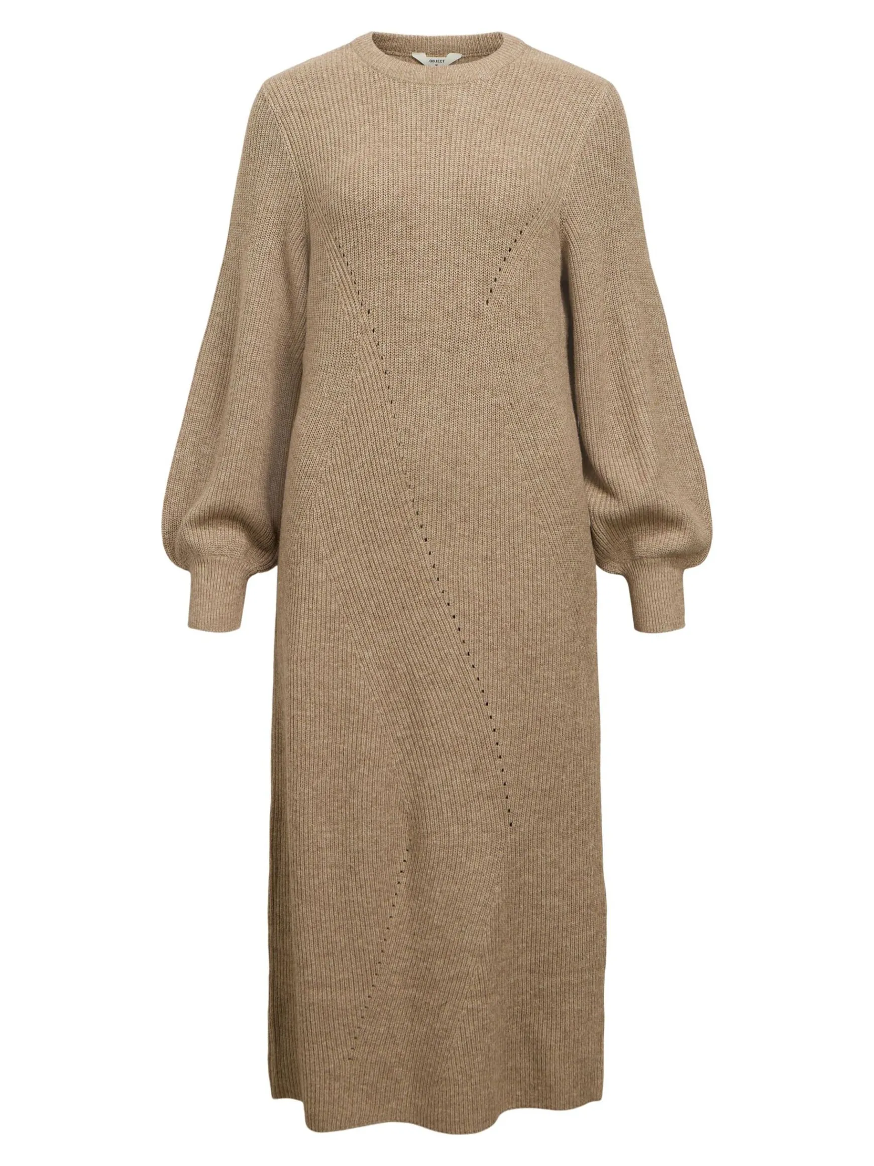 OBJECT Klänningar*STICKAD MIDIKLÄNNING Desert Taupe