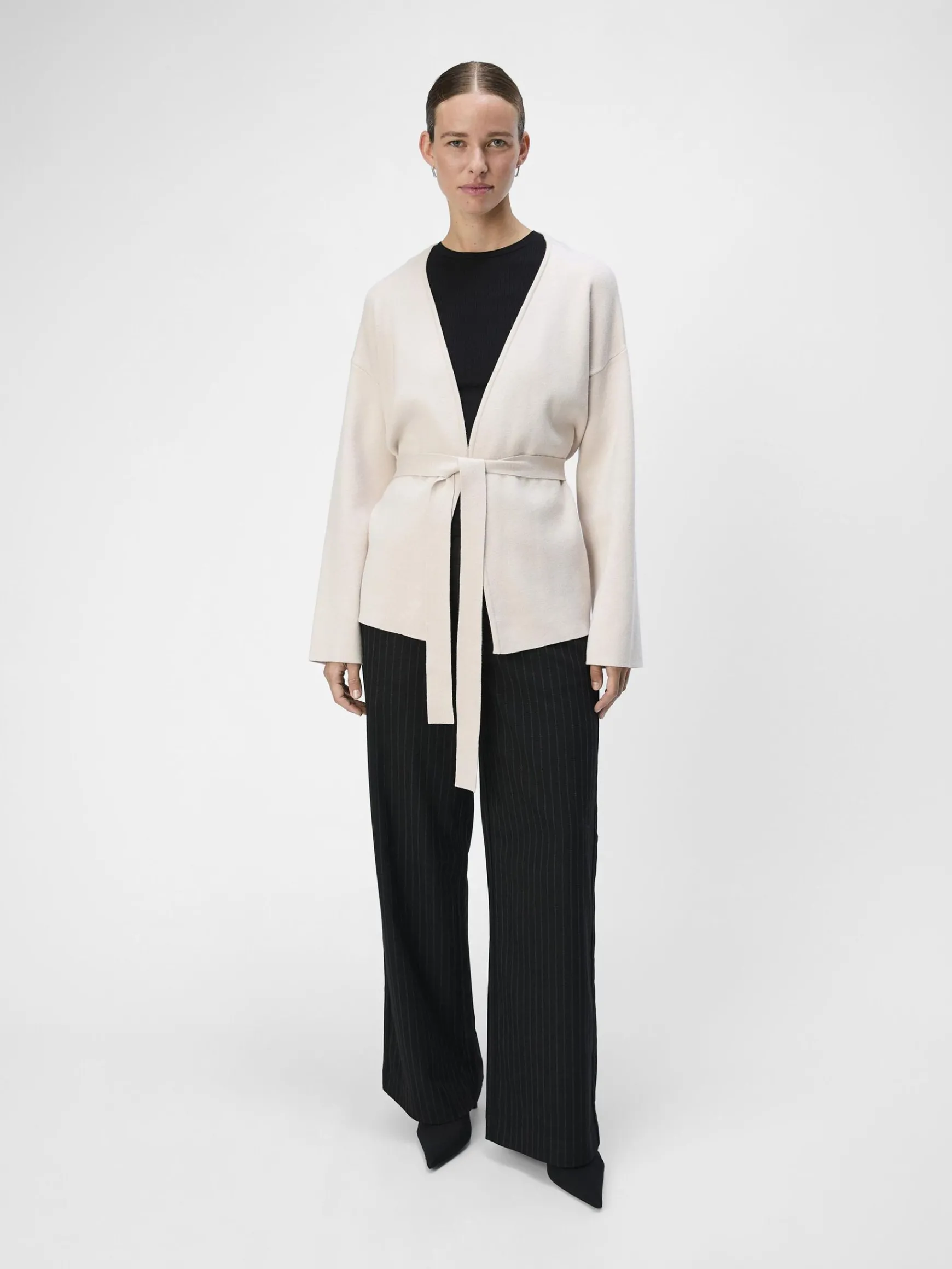 OBJECT Cardigans*STICKAD OMLOTTKOFTA Silver Gray