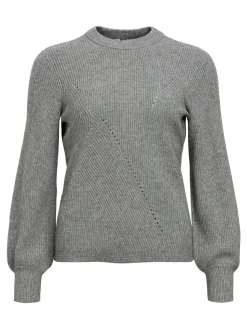 OBJECT Stickat*STICKAD TRÖJA Medium Grey Melange