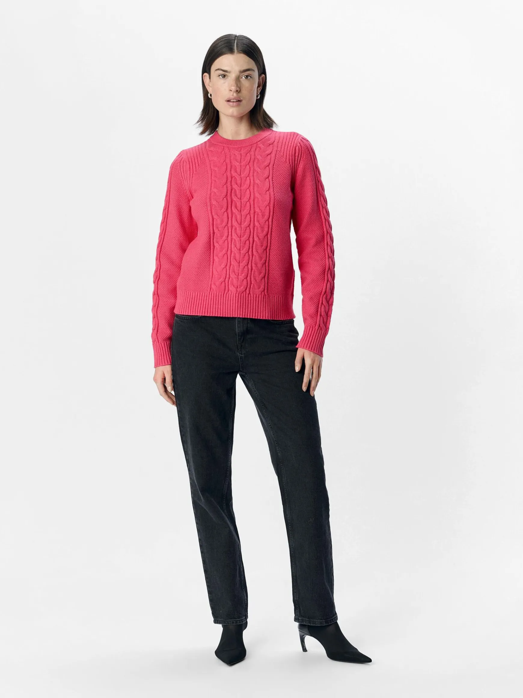 OBJECT Stickat*STICKAD TRÖJA Hot Pink