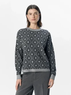 OBJECT Stickat*STICKAD TRÖJA Medium Grey Melange