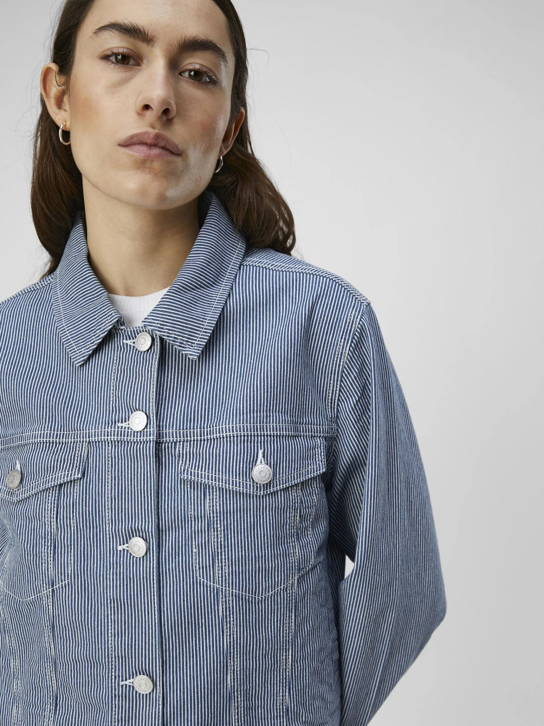 OBJECT Ytterkläder*TWILL KORT JACKA Light Blue Denim