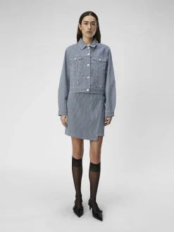 OBJECT Ytterkläder*TWILL KORT JACKA Light Blue Denim