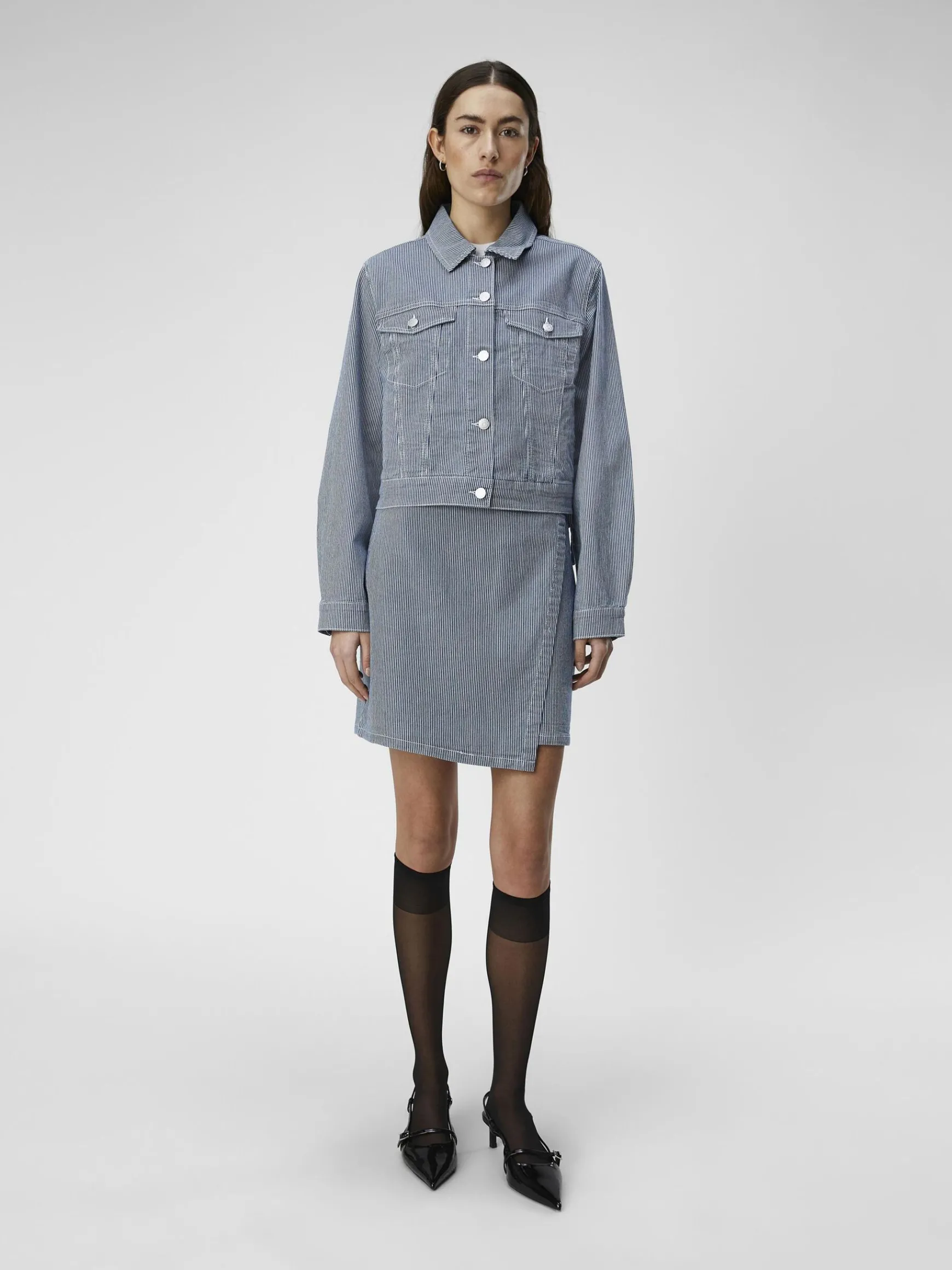 OBJECT Ytterkläder*TWILL KORT JACKA Light Blue Denim