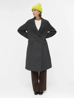 OBJECT Ytterkläder*ULLBLANDNING KAPPA Dark Grey Melange