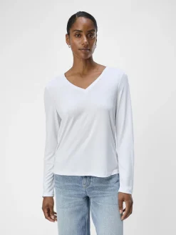 OBJECT Toppar*V-RINGNING LÅNGÄRMAD TOPP White