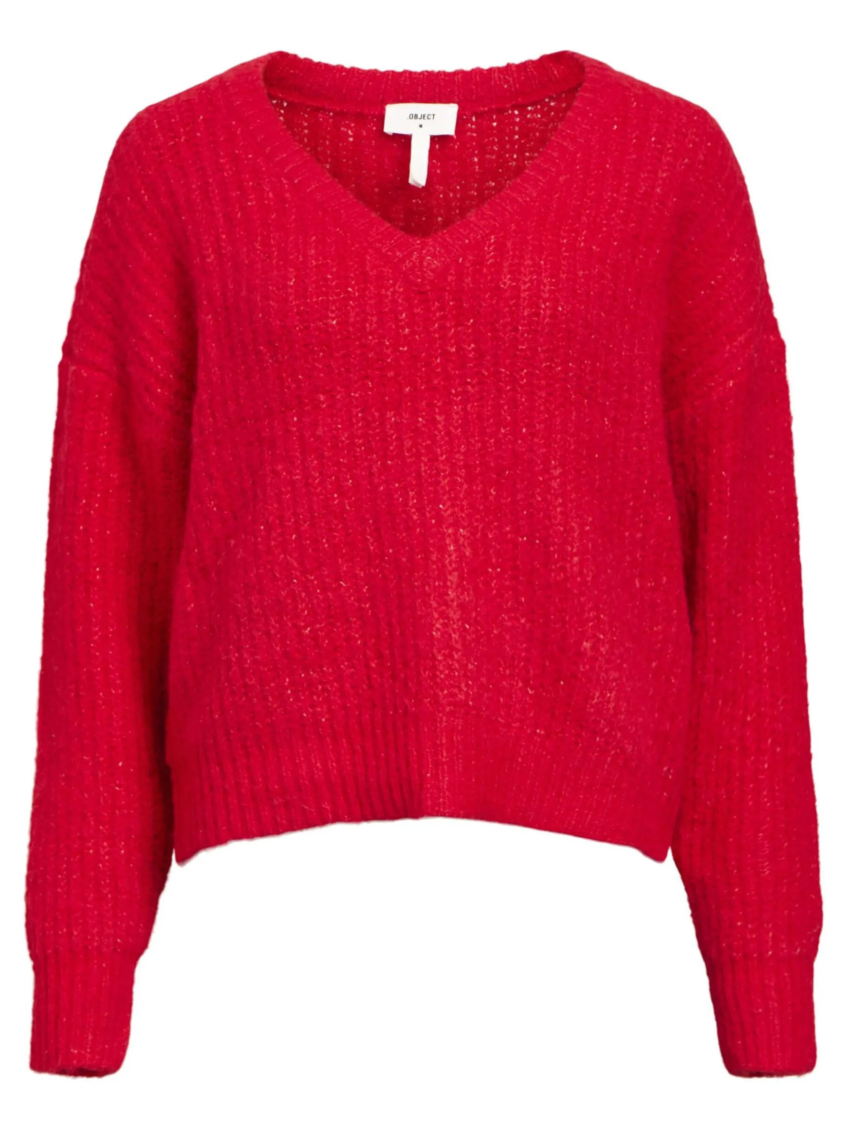 OBJECT Stickat*V-RINGNING STICKAD TRÖJA Flame Scarlet