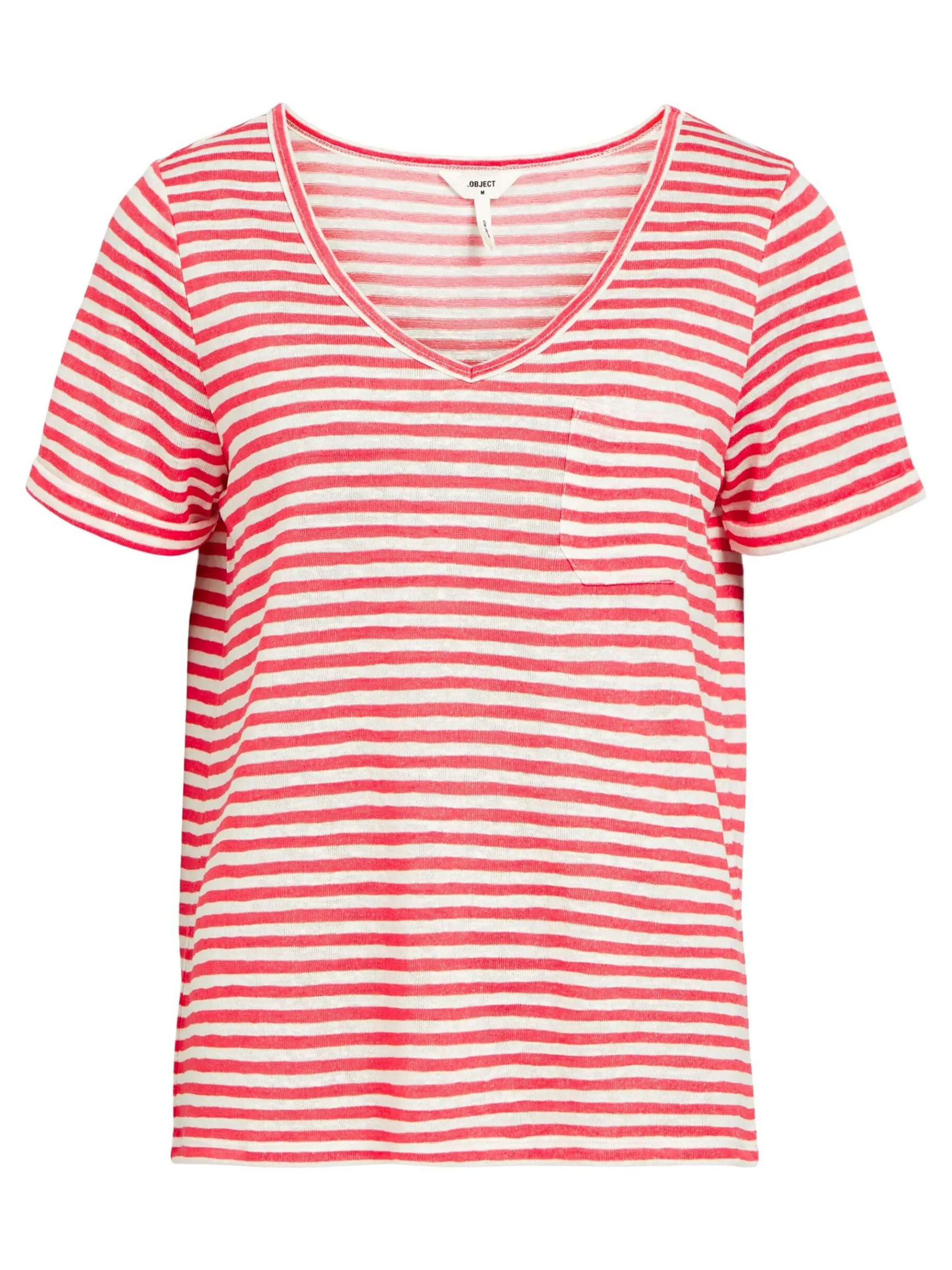 OBJECT Toppar*V-RINGNING T-SHIRT Paradise Pink