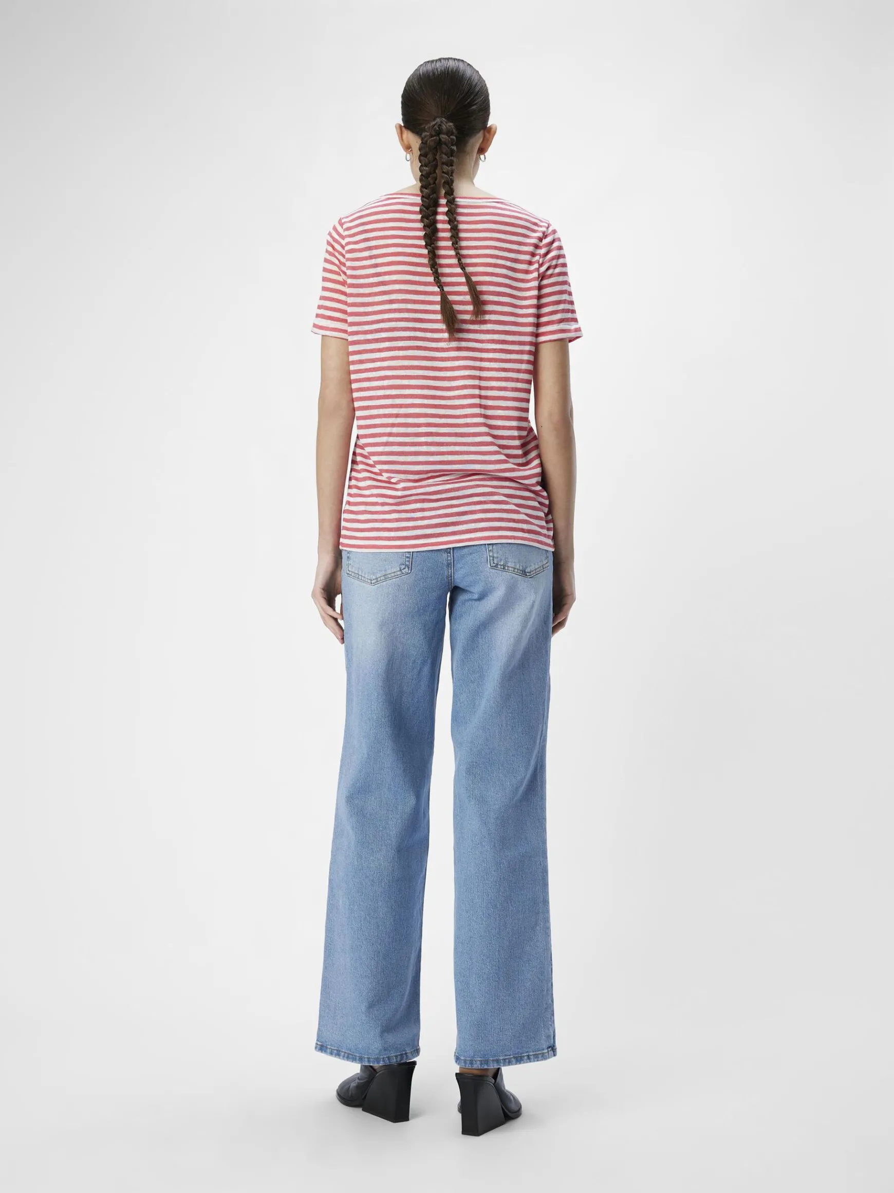 OBJECT Toppar*V-RINGNING T-SHIRT Paradise Pink