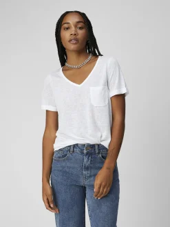 OBJECT Basic|Toppar*V-RINGNING T-SHIRT White