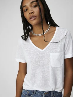OBJECT Basic|Toppar*V-RINGNING T-SHIRT White