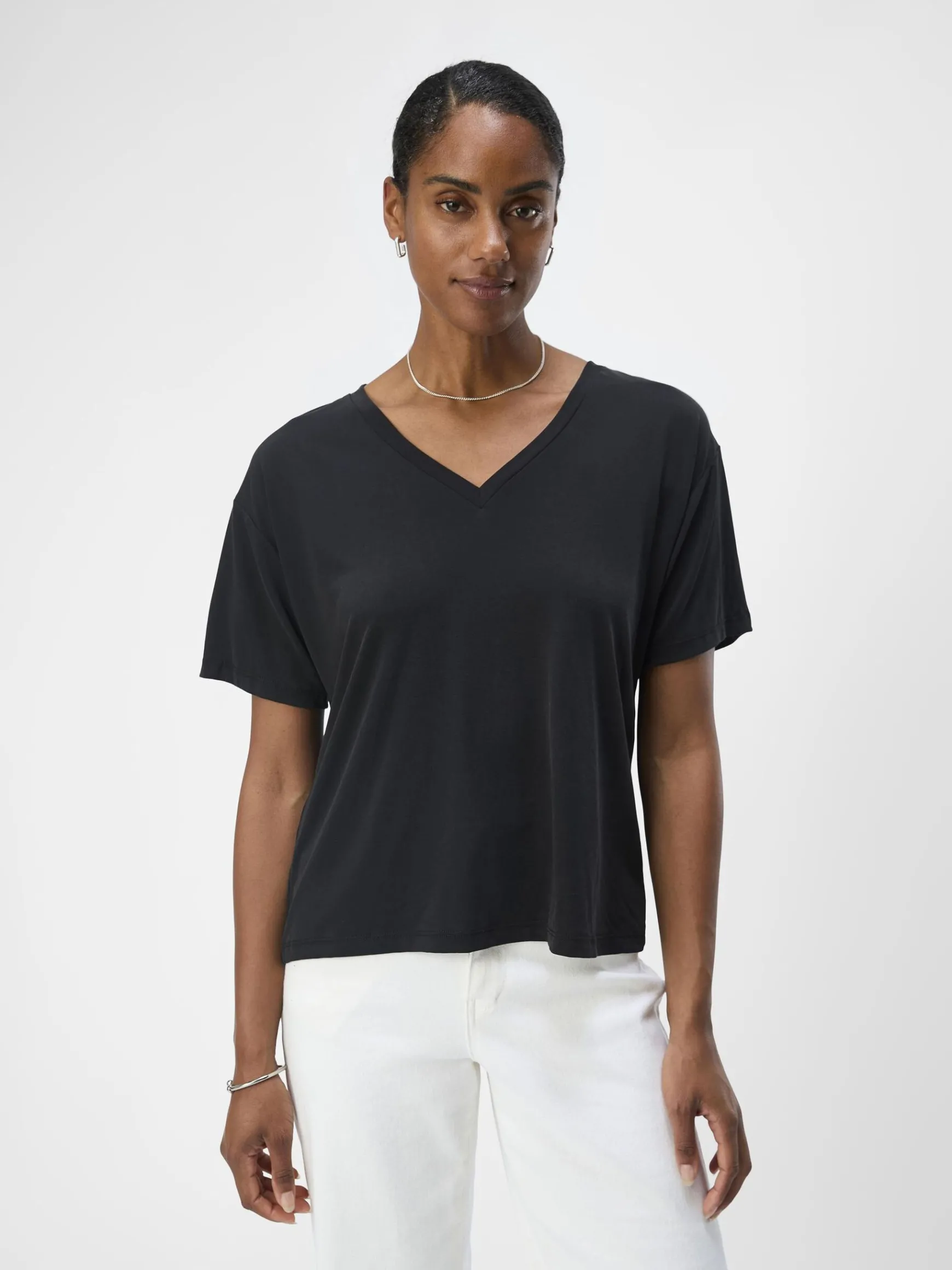 OBJECT Basic|Toppar*V-RINGNING T-SHIRT Black