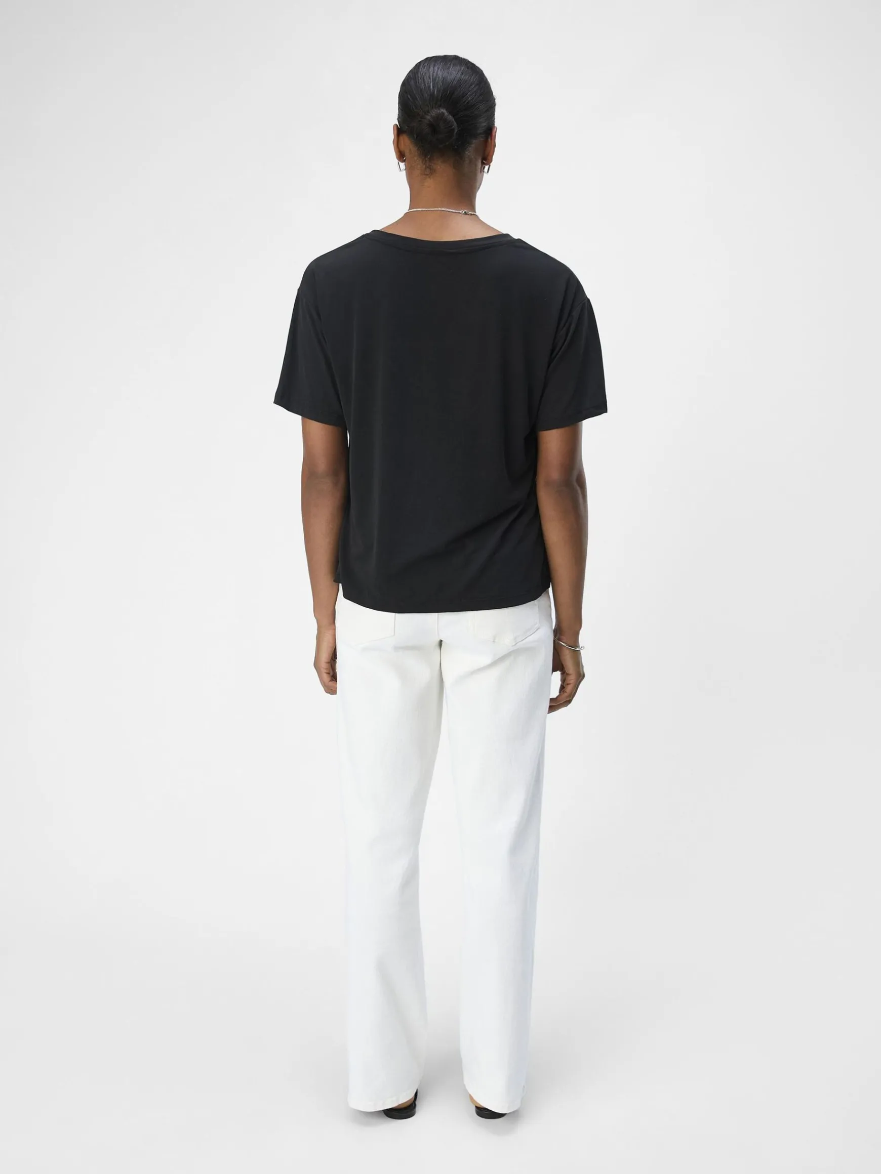 OBJECT Basic|Toppar*V-RINGNING T-SHIRT Black